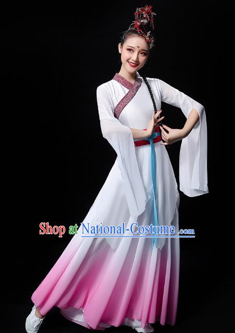 Chinese Umbrella Dance Performance Dress Traditional Fan Dance Outfits Classical Dance Fairy Clothing