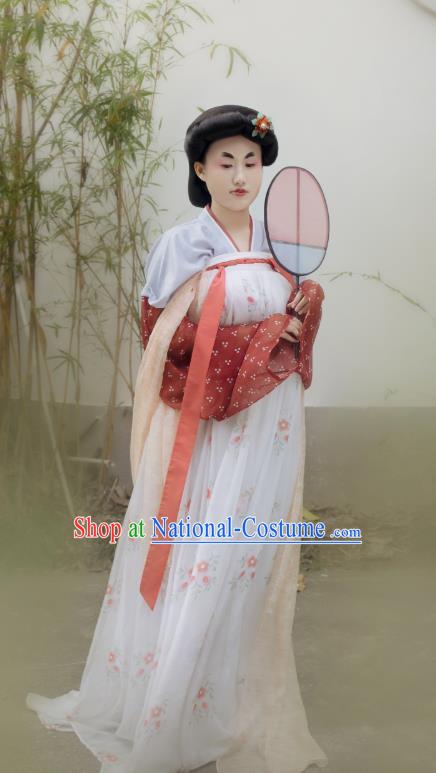 China Ancient Palace Lady Hanfu Dress Traditional Tang Dynasty Court Maid Historical Costumes Complete Set