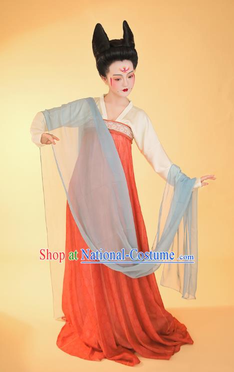 China Ancient Court Maid Hanfu Dress Apparels Traditional Tang Dynasty Palace Lady Historical Clothing