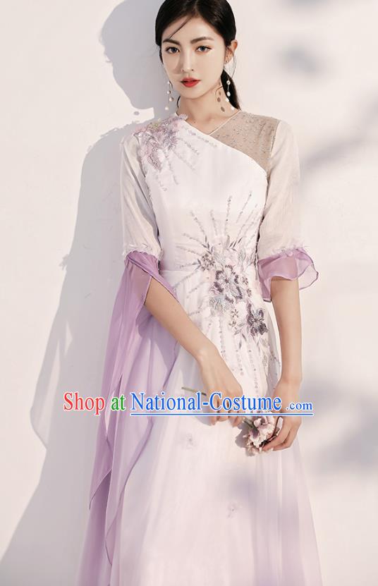 China Woman Modern Dance Costume Catwalks Clothing Chorus Performance Full Dress