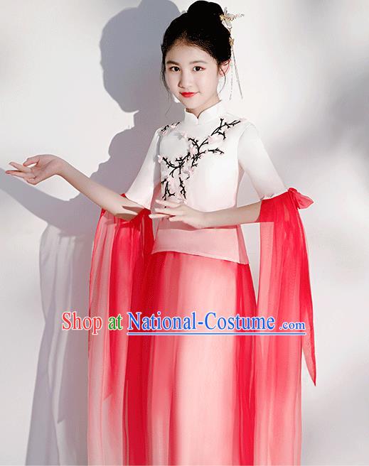 Top Grade Classical Dance Garment Girl Flowers Fairy Dress Children Day Performance Costume