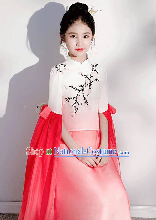 Top Grade Classical Dance Garment Girl Flowers Fairy Dress Children Day Performance Costume