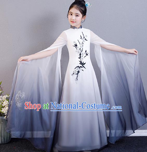 Top Grade Children Day Performance Costume Classical Dance Dress Girl Chorus Cheongsam