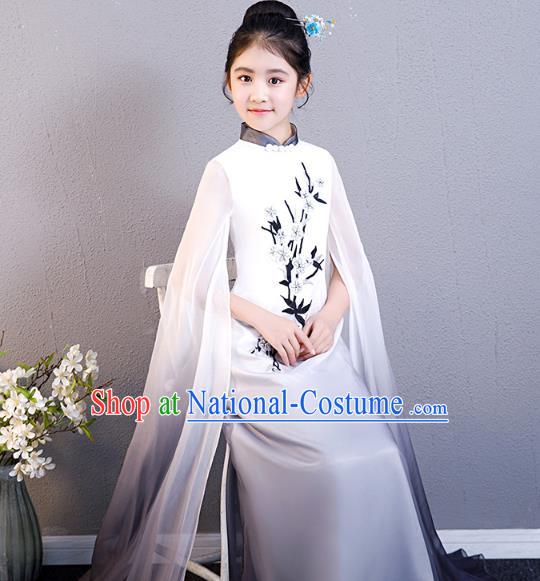 Top Grade Children Day Performance Costume Classical Dance Dress Girl Chorus Cheongsam