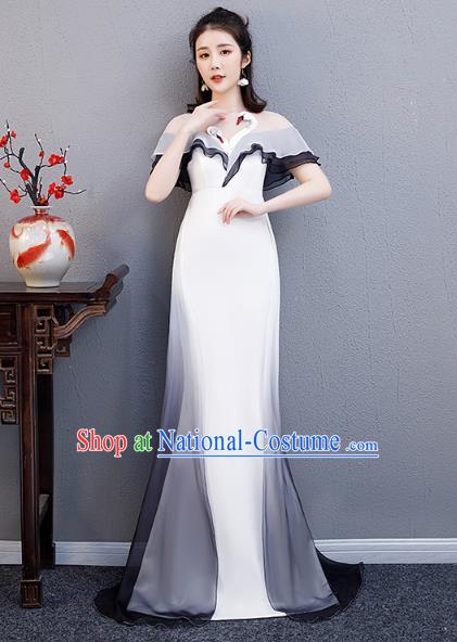 China Woman Chorus Costume Annual Meeting Compere Clothing Modern Dance Fishtail Full Dress