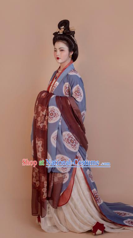 China Ancient Tang Dynasty Imperial Concubine Historical Costumes Traditional Hanfu Dress Clothing