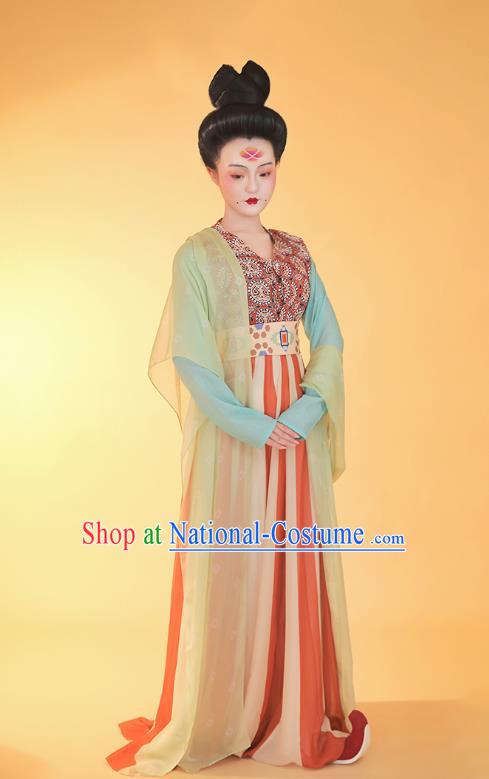 China Ancient Court Maid Hanfu Dress Traditional Apparels Tang Dynasty Palace Lady Historical Clothing