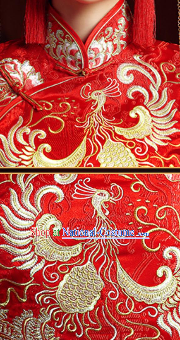 Top Chinese Classical Embroidered Phoenix Wedding Dresses