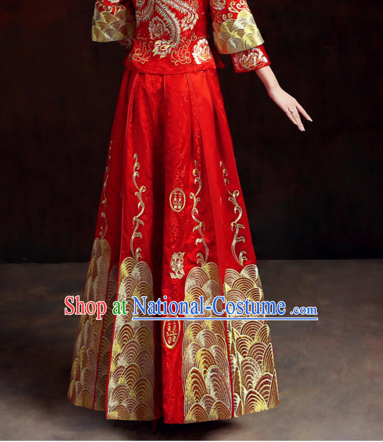 Top Chinese Classical Embroidered Phoenix Wedding Dresses