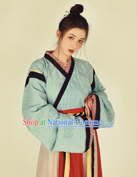 China Ancient Noble Lady Hanfu Dress Garment Traditional Jin Dynasty Female Swordsman Historical Clothing