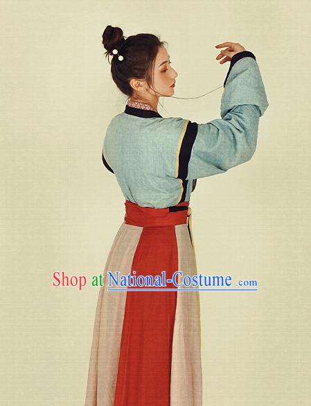 China Ancient Noble Lady Hanfu Dress Garment Traditional Jin Dynasty Female Swordsman Historical Clothing