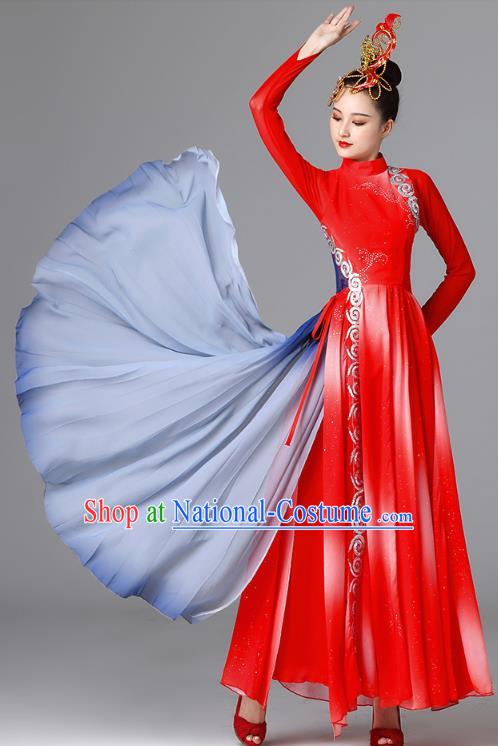 Chinese Spring Festival Gala Opening Dance Red Dress Stage Performance Clothing Classical Dance Garment Costume