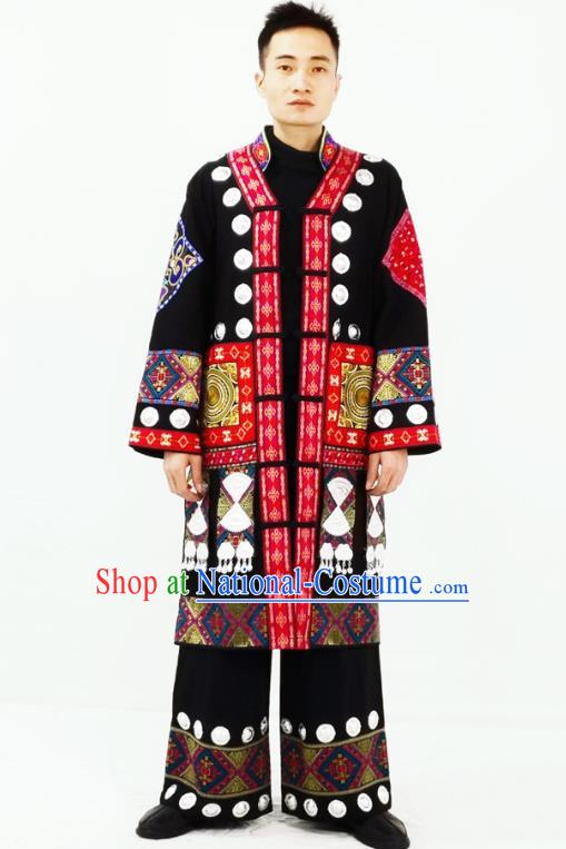 China Dong Nationality Festival Garment Costumes Traditional Yunnan Ethnic Folk Dance Clothing