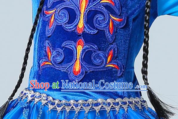 China Traditional Xinjiang Dance Performance Clothing Uygur Nationality Girls Folk Dance Dress Outfits