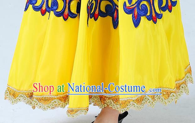 China Traditional Xinjiang Dance Performance Clothing Uygur Nationality Girls Folk Dance Dress Outfits