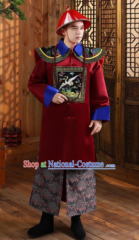 China Ancient Prince Regent Historical Clothing Traditional Qing Dynasty Official Robe Garment