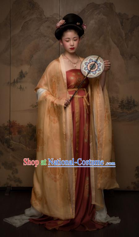 China Tang Dynasty Imperial Concubine Historical Clothing Ancient Court Beauty Hanfu Dress Garments