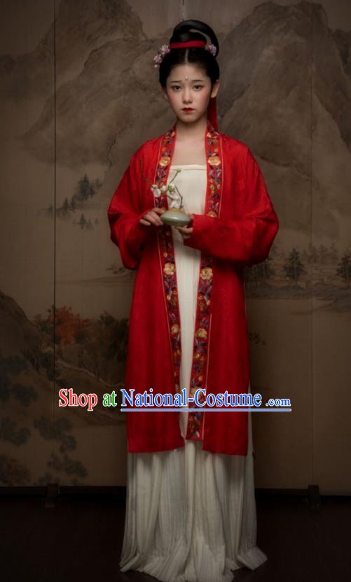 China Song Dynasty Noble Lady Hanfu Dress Garments Ancient Palace Princess Historical Clothing and Headwear