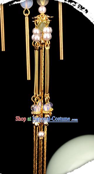 Chinese Ancient Court Princess Hair Stick Hair Accessories Traditional Jin Dynasty Golden Tassel Hairpin