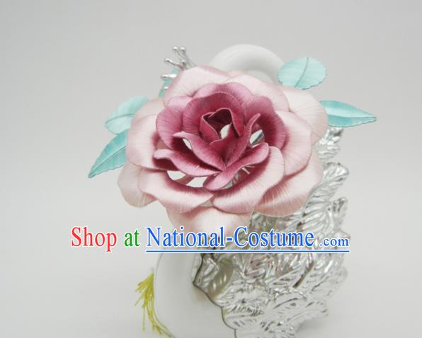 China Ancient Court Lady Hairpin Traditional Hanfu Hair Accessories Song Dynasty Lilac Peony Hair Stick