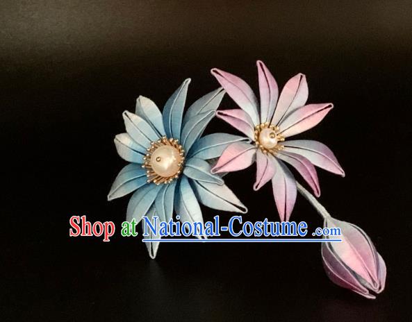 China Handmade Silk Chrysanthemum Hairpin Traditional Hanfu Hair Accessories Ancient Song Dynasty Court Woman Hair Stick