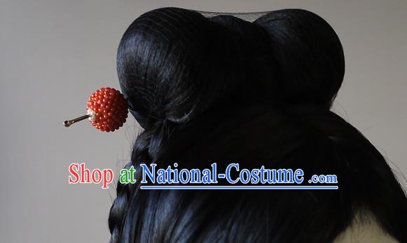 Chinese Ancient Court Woman Hairpin Hair Accessories Traditional Qing Dynasty Imperial Concubine Agate Beads Hair Stick