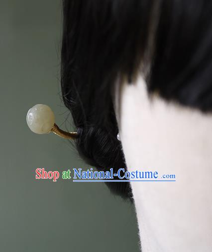 Chinese Ancient Royal Infanta Hairpin Hair Accessories Traditional Song Dynasty Princess Jade Hair Stick