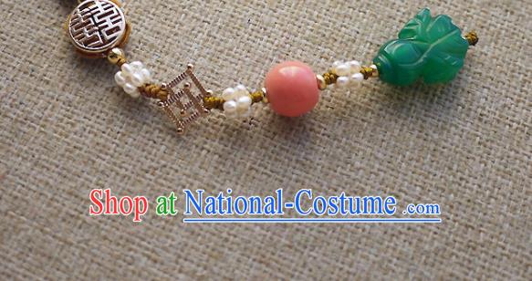 China Traditional Cheongsam Jade Accessories Ancient Qing Dynasty Brooch Pendant