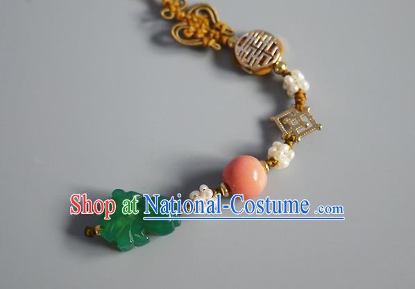 China Traditional Cheongsam Jade Accessories Ancient Qing Dynasty Brooch Pendant