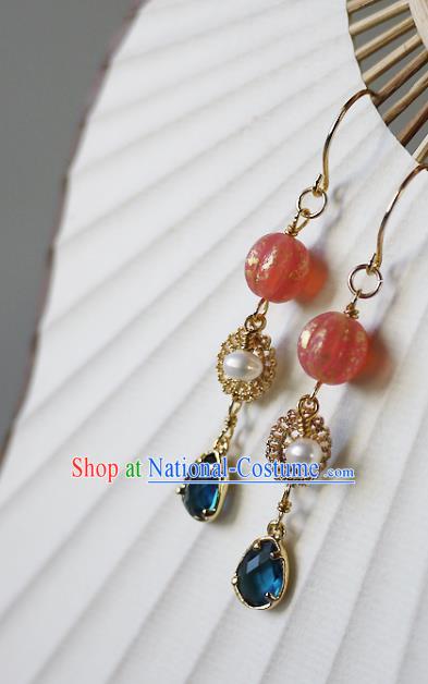 Chinese Ancient Qing Dynasty Court Ear Accessories Traditional Cheongsam Earrings