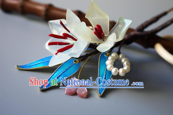 Chinese Ancient Palace Lady Hairpin Traditional Qing Dynasty Court Woman Mangnolia Hair Stick