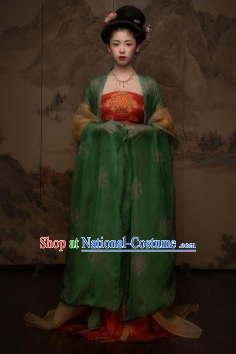 China Ancient Court Beauty Hanfu Dress Traditional Tang Dynasty Imperial Concubine Historical Garments Clothing