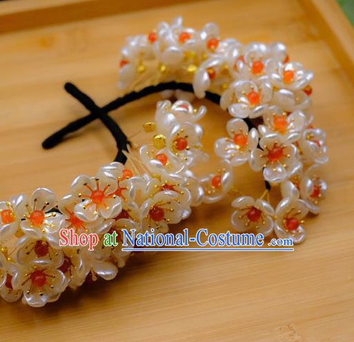 Chinese Ancient Imperial Consort Pearls Hairpin Traditional Song Dynasty Court Woman Hair Crown Headdress