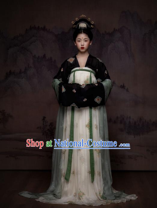 Traditional China Tang Dynasty Court Beauty Historical Clothing Ancient Royal Princess Hanfu Dress Garment