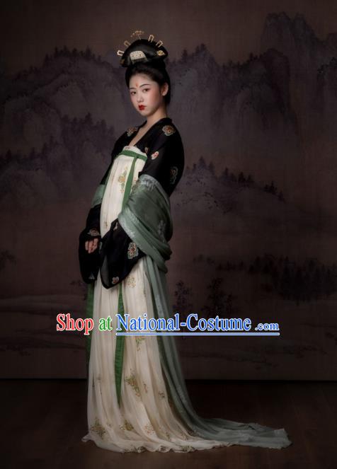 Traditional China Tang Dynasty Court Beauty Historical Clothing Ancient Royal Princess Hanfu Dress Garment