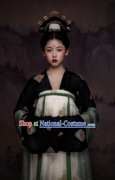 Traditional China Tang Dynasty Court Beauty Historical Clothing Ancient Royal Princess Hanfu Dress Garment