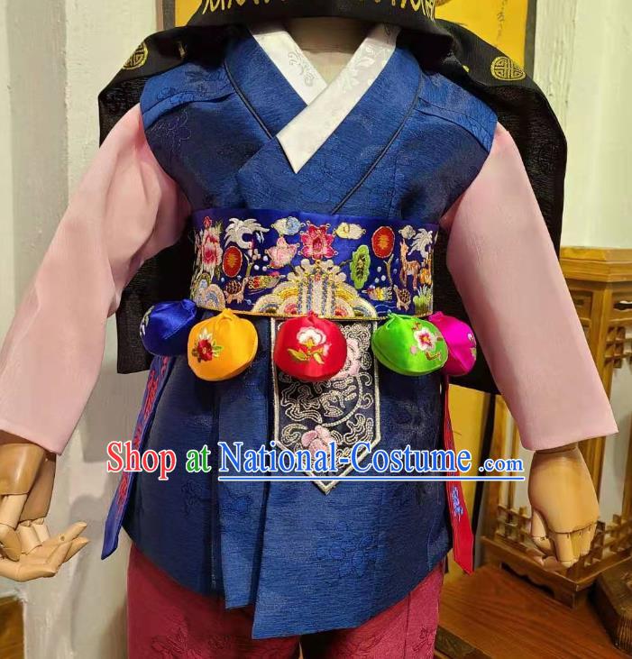 Korean Boy Prince Hanbok Clothing Korean Children Clothing Traditional Garment Costumes and Hat