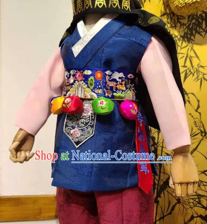 Korean Boy Prince Hanbok Clothing Korean Children Clothing Traditional Garment Costumes and Hat