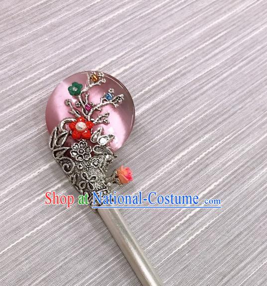 Korea Stage Performance Silver Hair Stick Korean Court Bride Hairpin Traditional Wedding Hair Accessories