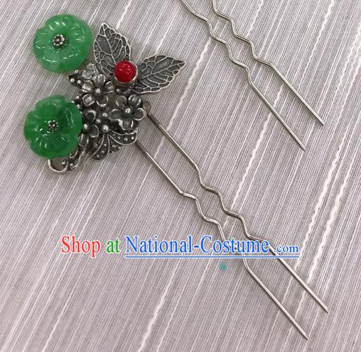 Korean Court Jade Plum Hairpin Traditional Hanbok Hair Accessories Korea Stage Performance Hair Stick