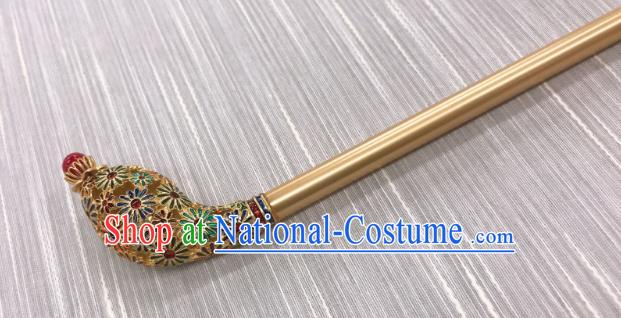 Korean Court Hanbok Golden Hairpin Traditional Wedding Hair Accessories Korea Folk Dance Hair Stick