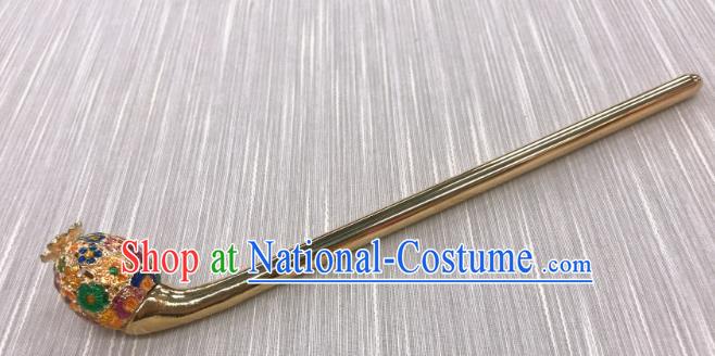 Korea Traditional Wedding Hair Accessories Folk Dance Golden Hair Stick Korean Court Hanbok Gems Hairpin