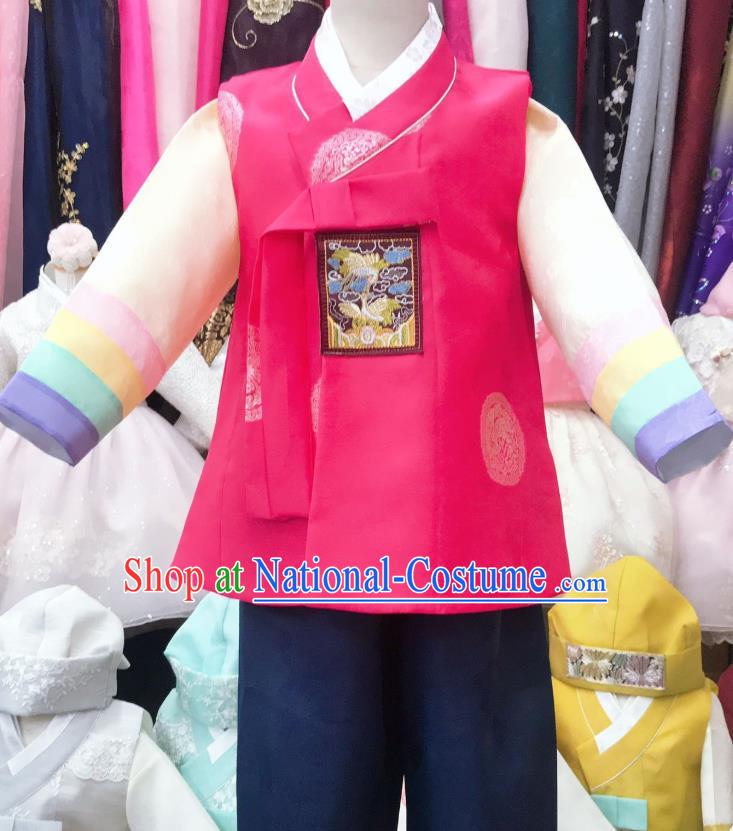 Korean Boy Prince Outfits Traditional Stage Performance Hanbok Clothing Children Garment Costume