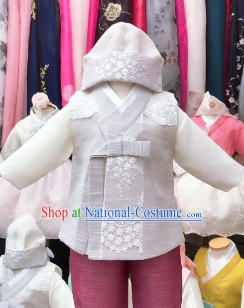 Korean Folk Dance Garment Costume Traditional Children Hanbok Outfits Boy Stage Performance Clothing