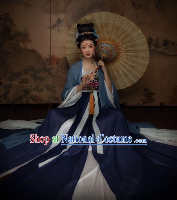 China Traditional Tang Dynasty Historical Clothing Ancient Court Beauty Hanfu Dress Garments Complete Set