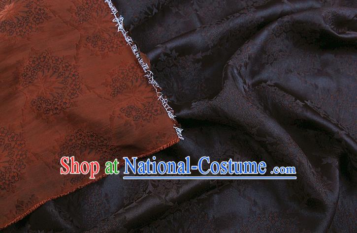 China Traditional Cheongsam Silk Fabric Classical Pattern Brown Gambiered Guangdong Gauze Cloth