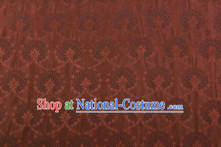 China Traditional Cheongsam Silk Fabric Classical Pattern Brown Gambiered Guangdong Gauze Cloth