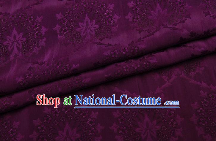 China Traditional Cheongsam Deep Purple Silk Fabric Classical Gambiered Guangdong Gauze