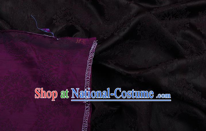 China Traditional Cheongsam Deep Purple Silk Fabric Classical Gambiered Guangdong Gauze