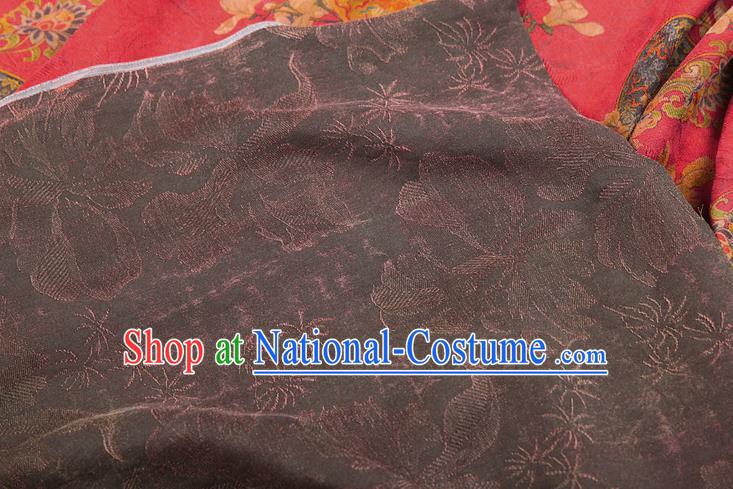 China Classical Wedding Dress Red Brocade Traditional Peony Pattern Gambiered Guangdong Gauze Silk Fabric